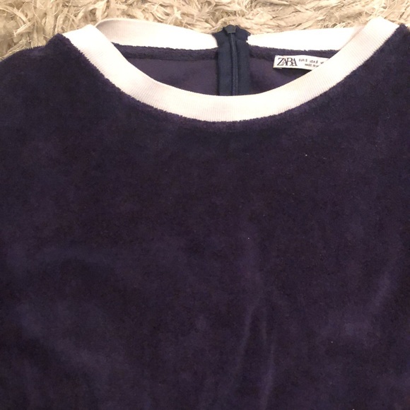 Zara Short Combination jumpsuit. Navy Blue with removable waist tie. Size S - Picture 3 of 5